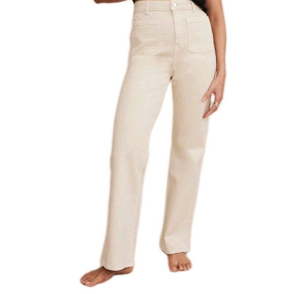 Avec Les Filles Cropped Wide Leg Pants High Rise Stretch Trousers Quiet Luxury